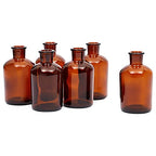 Farmlyn Creek 6 Pack Small Glass Vases for Centerpieces, Amber 7.5 oz Propagation Jars for Flowers, Table Centerpieces, Apothecary, Home Decor (2.8 x 5 in)