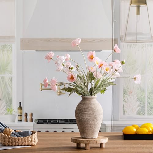 Vanselia Ceramic Flower Vase Home Decor - Large Farmhouse Table Vases Rustic Vintage Living Room Kitchen Bedroom Decorations for House Book Shelf Office Coffee Desk Dining Fireplace (9" Retro) - color: Retro-9"