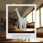 Andora Giraffe Statuary Decorative Object – Resin Modern Home Decor with Gold Accents – Contemporary Shelf & Coffee Table Decor for Office & Living Room – 16", White