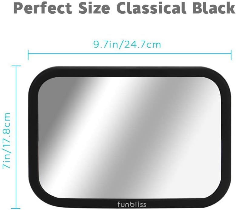 Funbliss 2-Pack Baby Car Mirror - Shake-Proof & Shatterproof, 360° Adjustable Angle, Clear Wide View for Rear-Facing Infants, Easy Install, Perfect Baby Travel Gear & Carseat Accessories - color: 2PACK