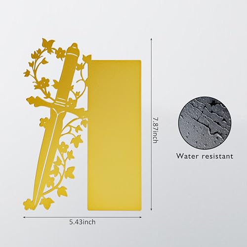 Dagger Bookshelf Decor – Fantasy Decor for Bookshelf and Desk, Ideal for Men's Desk Accessories, Gifts for Books Lovers-Gold - color: Gold