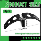 Blulu 8 Pcs Small Spider Feet Sign Holder Floor Standing Display Base Spider Feet Board Sign Holder for Display Any Size Board for Stores Advertising Events, Stainless Steel - size: Small