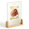 U-Shaped Acrylic Sign Holder 8.5 x 11 with Wood Base, Clear Double-Sided Flyer Stands for Display Menu, Flyer, Poster, Certificate, Photo, Restaurant, Office, and Home (1pk) - color: 1pk
