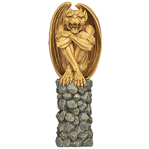 Design Toscano NG33967 Trystan, Gargoyle Sentry of the Night Sculpture,two tone stone - style: Traditional