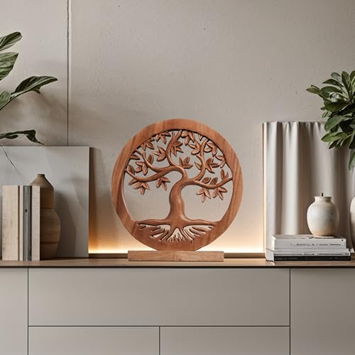 Decozen Solid Wood Tree Sculpture, Gift for Mom, Home Decor, Living Room, Boho, Coffee Table, Centerpiece Table Decorations, Mantle, Bathroom Shelf, Farmhouse, Christmas Decorations, Mothers Day Gifts - color: Libarid - Large