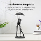 Modern Sculptures Home Decor Affectionate Couple Statue Kissing Under Umbrella Figurine Statues for Bedroom Décor Hand Sculptures for Living Room Romantic Figurines - style: Kissing Under Umbrella