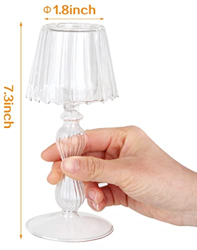 Gurfuy Desk Lamp Shaped Glass Candle Holder - Glass Hurricane Candleholder Crystal Decorative Candle Stand for Table Wedding Dinning Centerpieces Party Supplies Festival Decor Clear - color: Clear
