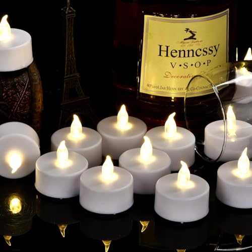 Hanzim Battery Operated LED Tea Lights: 12PACK Flameless Votive Candles Lamp Realistic and Bright Flickering Holiday Gift Long Lasting 150Hours for Seasonal & Festival Celebration Warm White - color: Warm White, size: 12pack