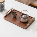 XZHXFX Bamboo Serving Tray with Gold Handles, Food Tray for Breakfast,Coffee Table,Dinner & Bar, Decorative Tray for Kitchen, Bedroom (Small) - size: 11.8" x 7.7" x 2"