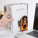 Sturdy Rock Drum Fire Flame Skull Skeleton Bookend Supports for Desktop, Book Ends Easy to Install, Book Stoppers for Heavy Duty Files, Magazines - color: Picture(454)