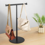 niffgaff 2 Pack 15‘’-24‘’ T Bar Purse Display Stand Tabletop: Adjustable Height Handbag Holder, Countertop Hanging Rack for Long Necklace Scarf Lanyard, Black - color: Black