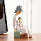 NAN ZAI NAN FANG Grandma Birthday Gifts Thoughtful Valentine Christmas for Grandma 5.9" Resin Sculpture Hand-Painted Grandmother Gifts from Grandkids Statues for Home Decor - style: Grandma and Child