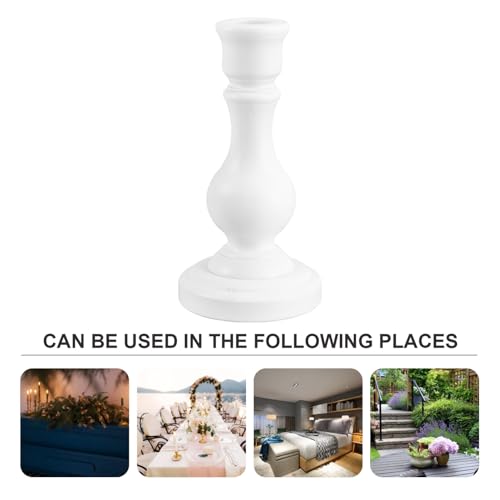 Nordic Style Simple Candleholder Decor White Desktop Candle Container for Home Decoration Elegant Minimalist Candle Stand for Dining Table Wedding Banquet Centerpiece