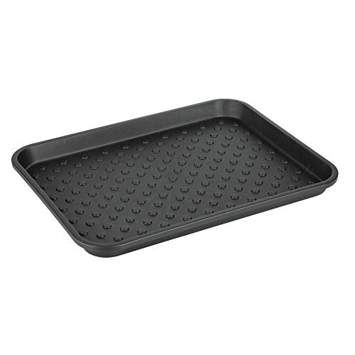 iDesign Plastic Under Sink Mat Tray for Kitchen Cabinet, Bathroom, Entryways, Office, Mudroom, College Dorm, (Set of 2), 17" X 13" X 2", Black - color: Black
