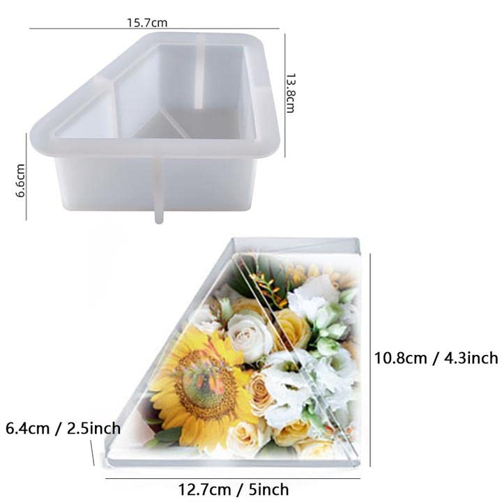 2Pcs Large Bookends Silicone Mold Epoxy Resin Molds for Books Stoppers Desktop Organizer Flower Preservation DIY Resin Crafts Wedding Gift - color: 2 trapezoid bookend mold