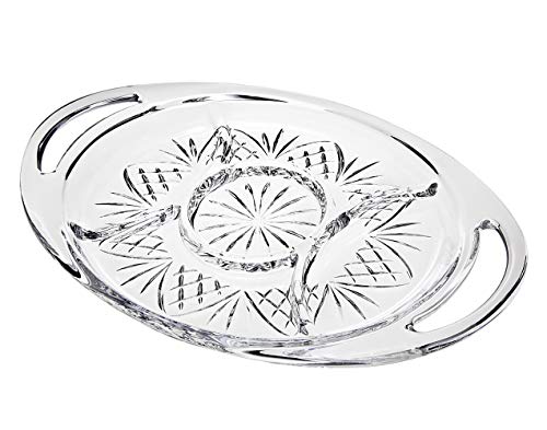 Godinger Dublin Serving Tray, Serving Platter, Appetizer Platter, Pastry Tray with Handles 16X10