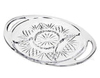 Godinger Dublin Serving Tray, Serving Platter, Appetizer Platter, Pastry Tray with Handles 16X10