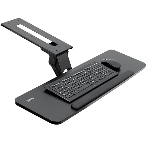 VIVO Adjustable Computer Keyboard and Mouse Platform Tray, 34 x 10 inch Ergonomic Under Table Desk Mount Drawer Underdesk Shelf, Black, MOUNT-KB36B - color: Black, size: 34"