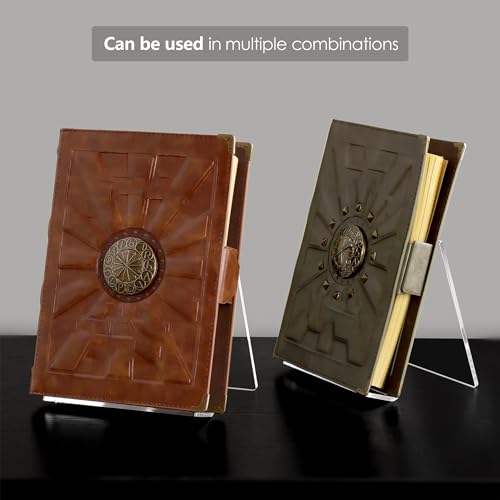 SANRUI 2 Pack 6 Inch Acrylic Book Display Stand, A5 Clear Easel Base Holder, Vinyl Record Display Rack for Home Office Album, CD, Magazine, Postcard, Picture, Plate, LP Cover, Artworks, Phone, Tablet