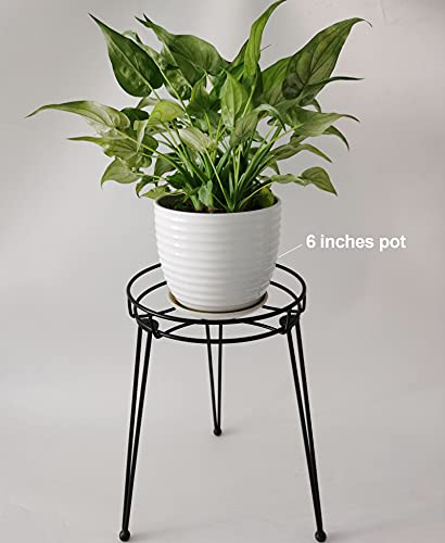 Midcentury Modern Metal Potted Plant Stand 18.7 inches Tall Flower Pot Holder Large Rustproof Iron Garden Container Heavy Duty Rack for Planter,Black (18.7 inches Tall Black) - color: 18.7 inches Tall Black