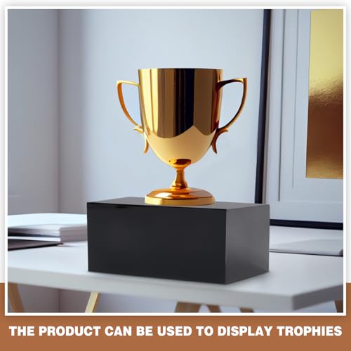 Chunful Black Acrylic Display Box Riser Trophy Base Acrylic Pedestal Stand Block Versatile Trophy Diorama Base and Storage for Photography Home Office Decor Showing (12" L X 7.75" W X 6" H) - size: 12" L X 7.75" W X 6" H
