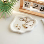 Gifts For Women White Ceramic Jewelry Dish Tray, Vanity Ring Dish Ceramic Jewlery Trays Trinket Ring Holder, Room Decor Aesthetic,Decorative Cloud Vanity Key Tray Present for Wife Mom Daughter (Cloud) - style: Cloud