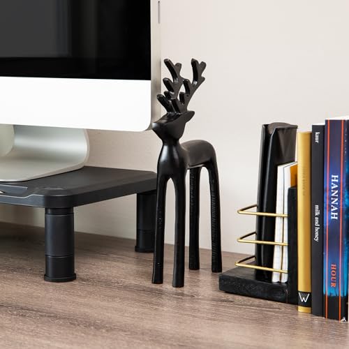 Mind Reader Modern Metal Reindeer Figurine, Sleek Aluminum Winter Holiday Decor, Rustic Contemporary Accent, Black - color: Decorative Reindeer