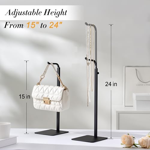 pickpiff Adjustable Purse Display Stands - Black Tabletop Display Holder for Handbags, Wreaths and Banners, for Home Closets, Retail Displays and Vendor Booths (2-Pack) - color: Black, size: 2 Pack