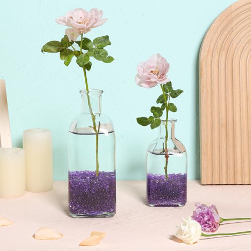 T4U Fish Tank Gravel 2 LB, Tumbled Small Rocks for Aquarium, Glass Beads for Vases, Succulent Rocks for Plants, Aquarium Gravel Decorative Pebbles for Terrarium Crafts Vase Filler, Purple - color: Purple, size: 2 LB