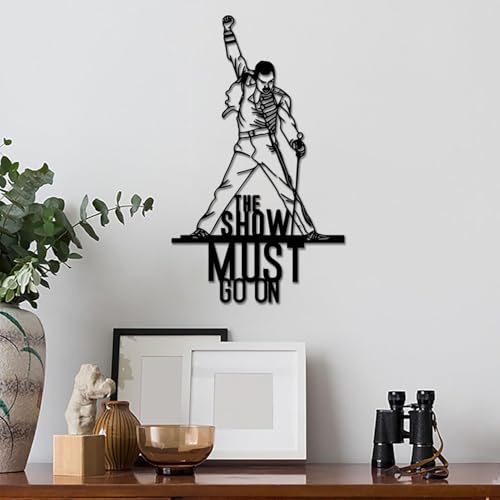 cape leadwort Metal Wall Art, Minimalist Line Art Rock Music Wall Decor, Band Singer Silhouette Wall Sculptures for Living Room, Bedroom, Music Studio, 15.7" x 9.44" - color: Music1