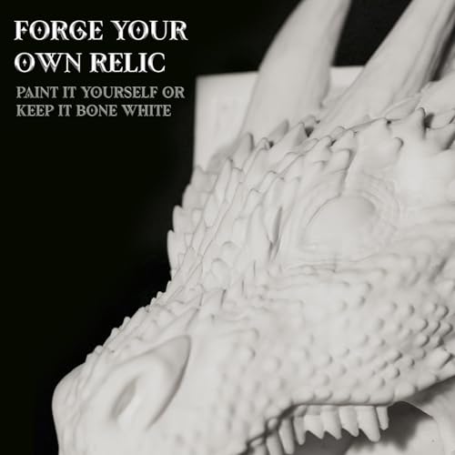 Dragon Bookend | Pops Off Your Shelf | Paintable Solid Build | Use Between Books or on a Bookshelf End or Book Nook | Fantasy Dragon Decor | Medieval Shelves Booknook Bookends (Unpainted Bone White) - color: Unpainted Bone White