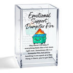 Emotional Support Dumpster Fire Acrylic Organizer Pencil Pen Holder, Dumpster Fire Bookmark Holder, Positive Stress Relief Desk Accessories Holder for WomenCoworker Boss Friend Sister - style: Dumpster Fire