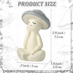 Meditation Mushroom Resin Statue - Cute Meditation Mushroom Statue for Desk Living Room Resin Figurine for Home Patio Office Decoration Cute Plant Statues for Tabletop Garden Backyard Decor - style: Meditation Mushroom C