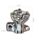 Silver Ceramic Human Face Vase, Shy Posture Decorative Human-Shaped Vase Modern Silver Decorative Art Vases - style: Silver Hands on Cheeks
