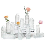 12PCS Mini Bud Vases As Vertical Wedding Centerpieces for Tables,Clear Bud Vases for Flowers,Small Flower Vases Suitable for Birthday Party,Anniversary,Wedding,Baby Shower (Clear-5.2in) - size: 12PCS