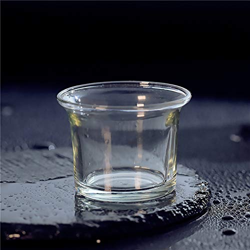 2Pcs Round Clear Glass Cups Votive Candles Cup Holder Empty Small Cup for DIY Candles Aromatherapy Making, Birthday Party, Wedding Decorations and Dinner Centerpieces, 64 x 45MM