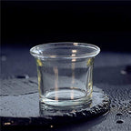 2Pcs Round Clear Glass Cups Votive Candles Cup Holder Empty Small Cup for DIY Candles Aromatherapy Making, Birthday Party, Wedding Decorations and Dinner Centerpieces, 64 x 45MM