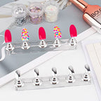 Nail Stand Acrylic Nail Art Display Stand Magnetic Nail Tips Practice Holder 54 Pcs Reusable Adhesive Putty for DIY Painting Nails Stand kit (silver) - color: silver