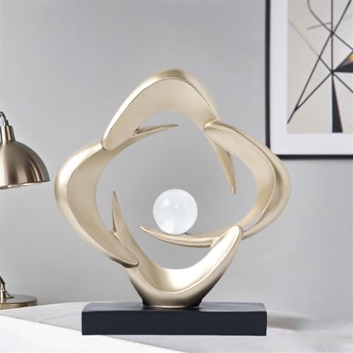 Abstract Sculpture Art Home Decor Accents Modern Decorative Objects for Living Room Shelf Coffee Table TV Stand Cabinet Office Decor Accents (Gold) - color: Gold