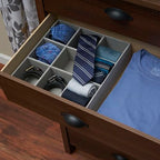 Household Essentials Grey 728-1 Deep 9 Section Drawer Organizer Box for Storage 12 in x 3.13 - color: Silver