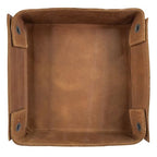 Hide & Drink, Leather Catchall Change Keys Coins Jewels Box Tray Big Storage, Handmade, Single Malt Mahogany - color: Single Malt Mahogany