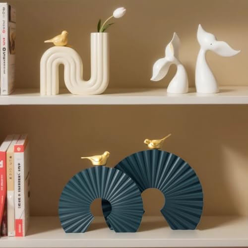 Minimalist Round Statue Above Cabinet Decor Kitchen, Modern Decorative Sculpture Home Decorations for Living Room Coffee Table, Office Decor Items, Center Pieces Decoration (Olive) - color: Olive