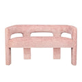 Jofran Gwen Modern Luxury Jacquard Fabric Upholstered Hallway Bedroom Sculpture Bench, 49" W X 22" D X 29.5" H, Pink - color: Pink