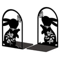 Peacoblue Metal Bookends for Shelves, Modern Decorative Heavy Duty Study Book Support Stoppers for Office, Desk, Shelf, Room 4.7"x3.5"x7.9" Cast Iron Simple Bookends, 1 Pair (Rabbit and Butterfly) - style: Rabbit and Butterfly