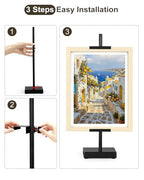 Adjustable Tabletop Easel Stand, Picture Easels for Display Up to 17" H, Black Metal Picture Frame Holder Stand Table for Art, Photo (1 Pack) - color: Black 1Pack
