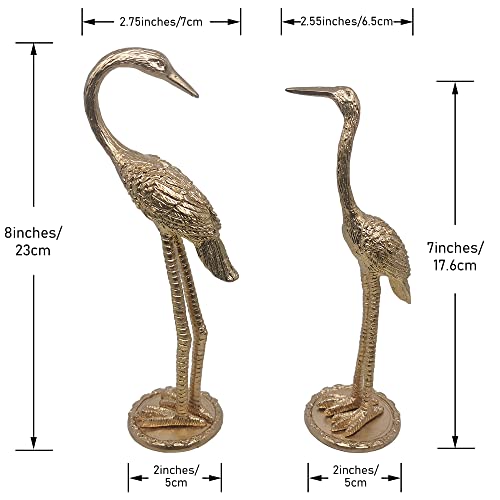 Metal Crane Ring Holder Stand for Jewelry, Engagement and Wedding Ring Display, Gold Decorative Ornaments Home Decor for Living Room, Bedroom, Desktop, Cabinets - color: 7" Gold Crane