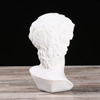 BRABUD Greek Mask David Man Bust Statue Resin White Gold Classic Roman Sculpture Modern Art Home Office Study Room Bookshelf Decor Collectible Gift TQGJBS342 - color: White