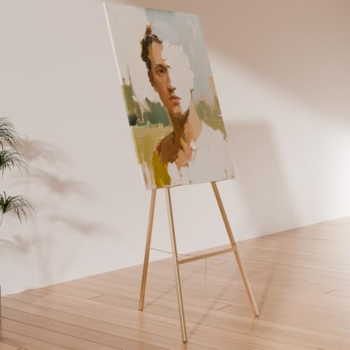 Gold Easel Stand for Sign, Heavy Duty Easel, 4-Tier AdjustableArt Easel for Painting, Wedding Sign 1pc