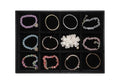 Wudygirl 12 Grid Jewelry Tray Display Stackable Storage Earring Brooch Velvet, Black (12 Grid Jewelry Tray) - color: Black 12 Grid, size: 1 Pcs