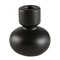 47th & Main Taper Candleholder Round Ceramic Modern Dinner Candle Holder, Small, Black - color: Black, size: Small